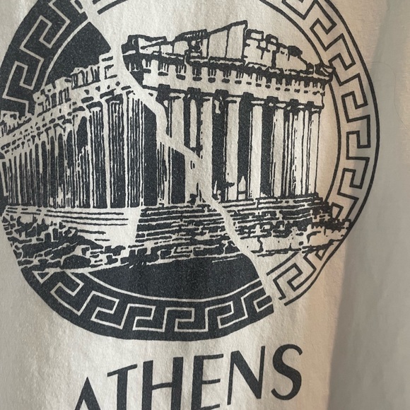 White Short Sleeve Tee with Athens Graphic - Picture 2 of 5